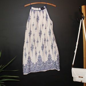 Just Taylor white and blue dress size 8